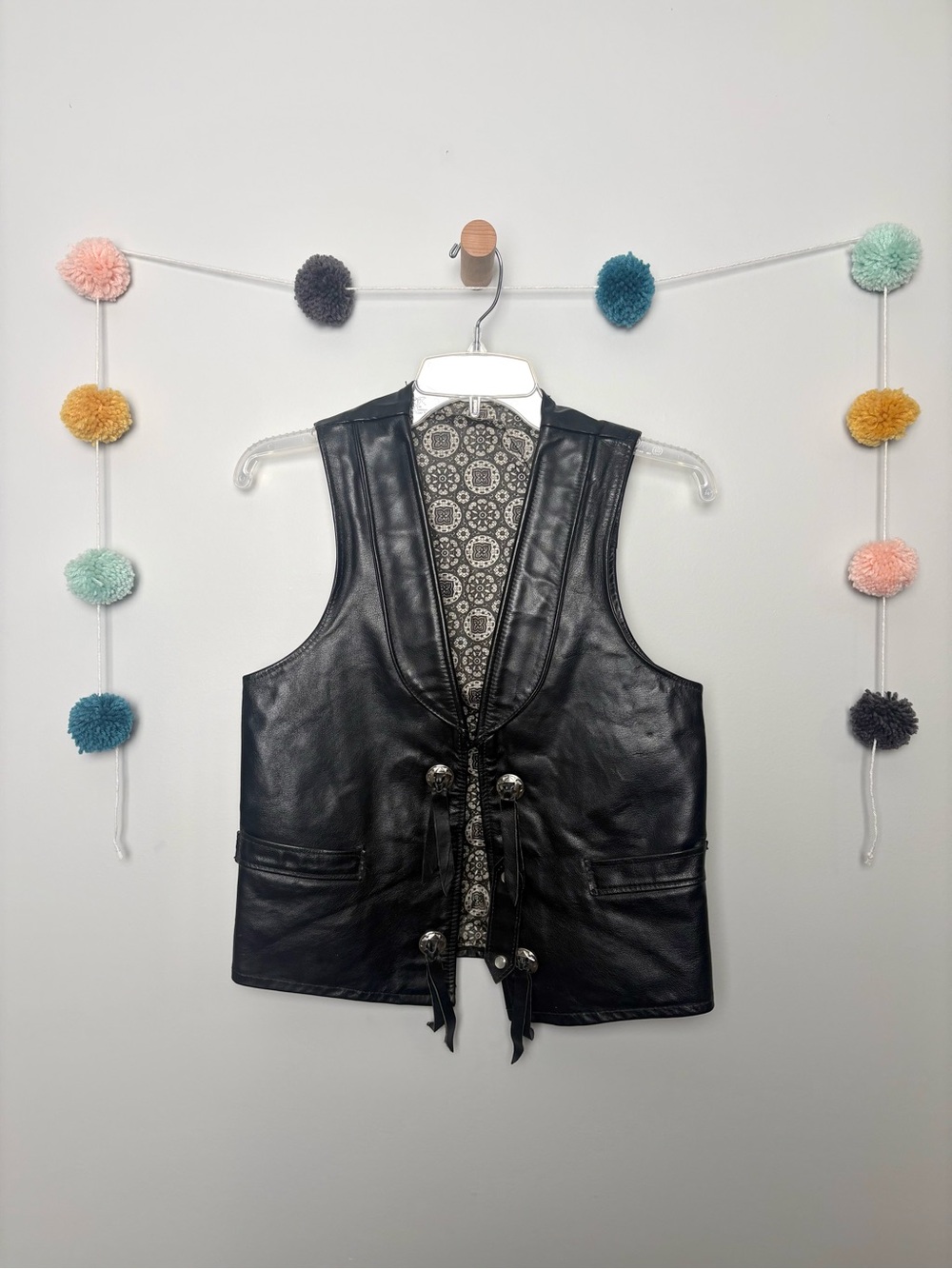 Joo Kay 1970s Black Vintage Leather Vest